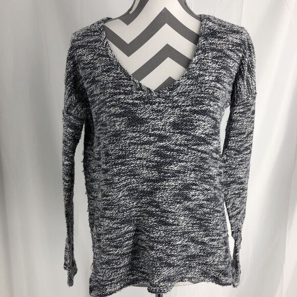PAIGE Sweaters - Paige Women's Martine Marled Slub V-Neck Pullover Sweater Gray Small